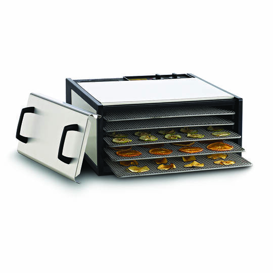 Excalibur D502SHD stainless steel dehydrator open