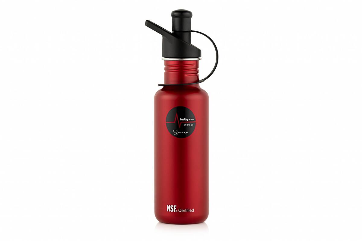 Sana stainless steel bottle red