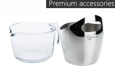 Sana EUJ-707 horizontal juicer red accessories